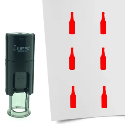 Produktbild von CombiCraft Selbstfärbender Stempel 'Bierflasche' in der Farbe Rot, Ø10mm