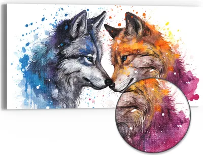 Produktbild von DEQORI Hybrid Leinwand Bild 60x30 cm 'Symmetrie der Wildnis' Wandbild Glas flach modern