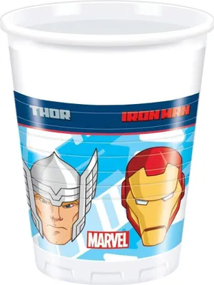 Produktbild von Marvel Avengers - Party-Becher, Kunststoff 8er-Pack SG29007 (Einheitsgröße) (Blau/Rot/Silber)