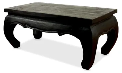 Produktbild von Opiumtisch aus Massivholz – 80x40x35cm – Handgeschnitzter Beistelltisch aus Thailand, Nachhaltig und Robust, Ideal als Couchtisch für Wohn- und Esszimmer (schwarz)