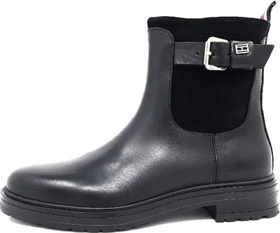 Image de Ceinture Tommy Hilfiger, bottines pour femmes, chaussures, fermeture éclair, noir