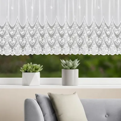 Produktbild von Jacquard Blumenfensterstore - Gardine von Albani - Größe (HxB): 145x300cm Weiß