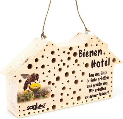 Produktbild von Famanu Insektenhotel für wilde Bienen - aus Arvenholz, 100% Natur