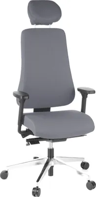 Produktbild von hjh OFFICE Profi Bürostuhl PRO-TEC 400 Ergonomischer Schreibtischstuhl mit Armlehnen (höhenverstellbar) Stoff Anthrazit Drehstuhl für Büro, Zuhause
