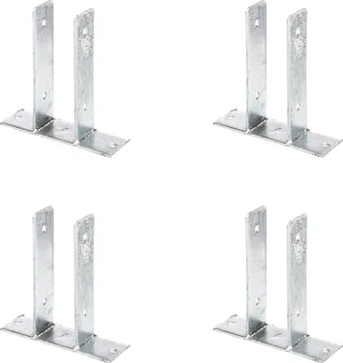 Immagine prodotto di Supporti per pali a U Alberts 4 pezzi, da avvitare, per pali in legno da 71 mm, altezza 200 mm, zincati a caldo