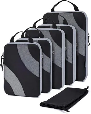 Productafbeelding van Famanu Packzakken set, 6-delig, voor reizen – zwart