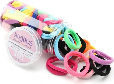 Image de Set de 100 bandeaux pour cheveux, élastiques pour cheveux en 10 couleurs, 4cm support queue de cheval