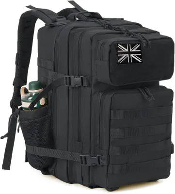 Productafbeelding van Tactische dagrugzak van 45 liter met Molle-systeem en flessenhouder, zwart