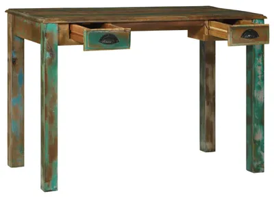 Immagine prodotto di vidaXL Scrivania marrone 112 x 55 x 76 cm Legno massiccio riciclato