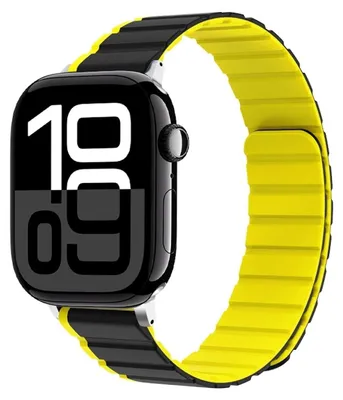Immagine prodotto di Per Apple Watch Series 11 10 46mm / 9 8 7 45 / 6 SE 5 4 44mm Cinturino magnetico bicolore giallo