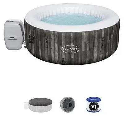 Image de Spa gonflable rond à imprimés bois - 2-4 place - 180x66cm