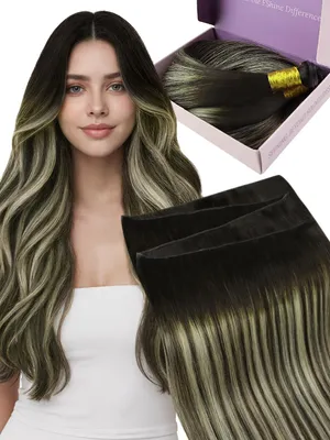 Produktbild von Echthaar-Haarverlängerungen, 260 Stück, dunkelbraun und platinblond