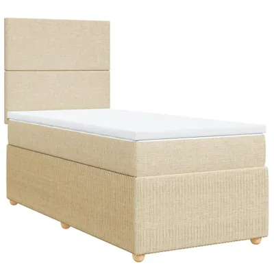 Produktbild von Boxspringbett mit Matratze Creme 100x200 cm Stoff