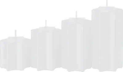 Produktbild von 4er Set Sternkerzen abgestuft Weiß Ø 6 cm