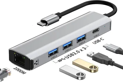 Produktbild von INF 5-in-1 Gigabit Docking Station mit Ethernet, USB 3.0 Hub