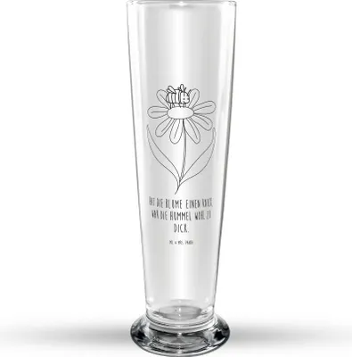 Produktbild von Mr. & Mrs. Panda Bierglas Hummel Blume - Transparent - Geschenk, Lustige Sprüche, Glasbecher, Hummeln, Bier Glas, Trinkglas, Glasbierglas, Natur, Wespe, Bierbecher, Biene