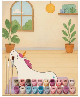 Produktbild von Mr. & Mrs. Panda Malen nach Zahlen Einhorn Yoga Design 40 x 50 cm Mit Rahmen - Weiß - Geschenk, DIY, Unicorn, malset, Sport, Leinwand, Einhörner, malerei, Yogamatte