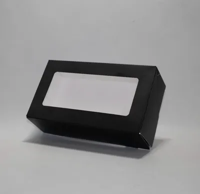 Produktbild von Pappschachteln Kraft schwarz mit Fenster 21.5x6.4x12 cm (125 Stück) [TB2112B]