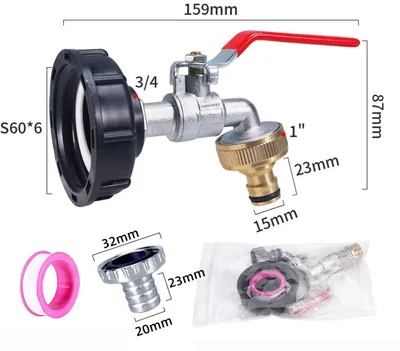 IBC Tankadapter S60x6 auf 3/4 Zoll für Wassertank und Regenfass