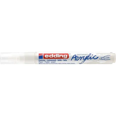 Produktbild von Edding 5100 Acrylmarker Medium, Weiß, Weiß, Medium, 2 mm, 3 mm, Tinte auf Wasserbasis