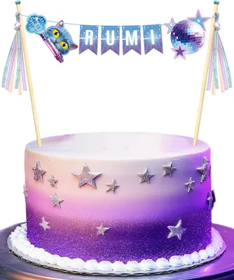 Produktbild von Kuchen-Dekorationsset mit Cartoon-Motiven, Buchstaben-Sticker A-Z, bunt, für Musik- und Anime-Partys