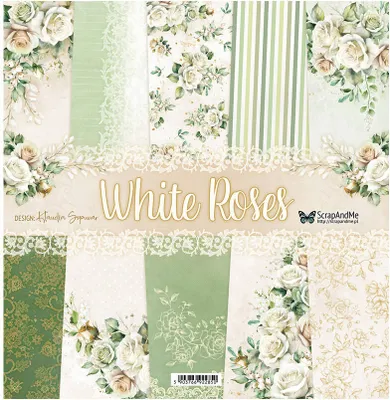 Image de SCRAPANDME Set de 6pcs 30x30 double face papier scrapbooking - White Roses
