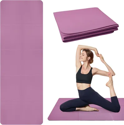 Image de Tapis de yoga pliable, antidérapant, de 183 x 61 x 0,6 cm, idéal pour le fitness et le Pilates