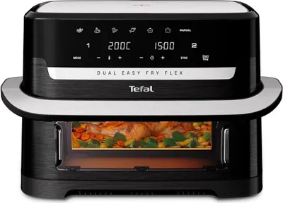 Tefal Dual Easy Fry Flex Heißluftfritteuse mit 9L und FlexCook Trennwand