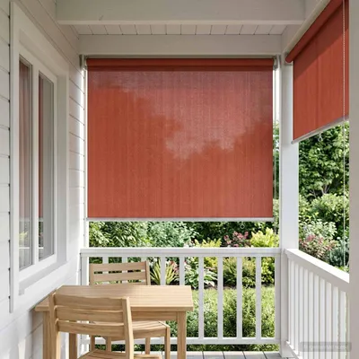 Image de Store extérieur, protection UV 90%, couleur terracotta, dimensions 120 x 230 cm, matériau : HDPE