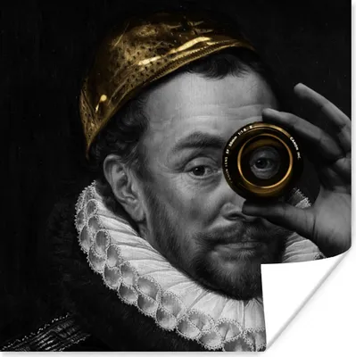 Produktbild von MuchoWow® Poster Wilhelm von Oranien - Kunst - Gold 75x75 cm - Wand Dekoration