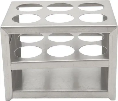 Obrázek produktu pro Třípatrový regál na zkumavky z nerezové oceli, robustní, průměr 30 mm