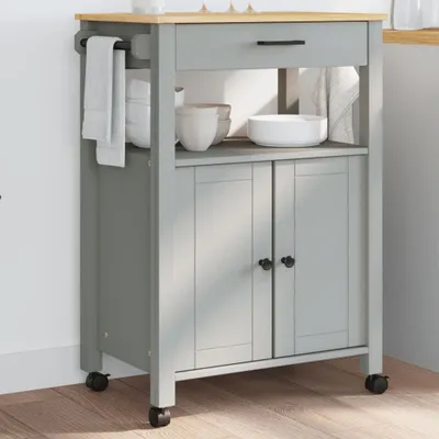 Obrázek produktu pro Kuchyňský vozík monza masivní borové dřevo Šedá / 60 x 40 x 90 cm