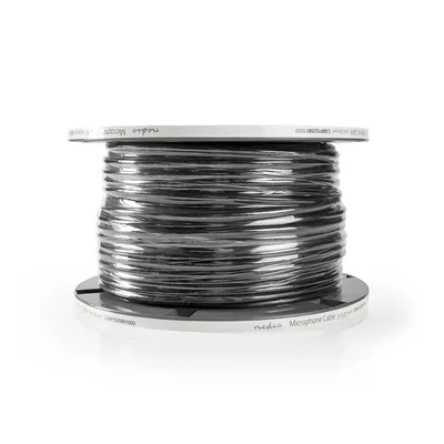 Produktbild von Nedis Mikrofonkabel - 2 x 0.25 mm² - Kupfer - 100 m - Rund - PVC - Schwarz - Rolle