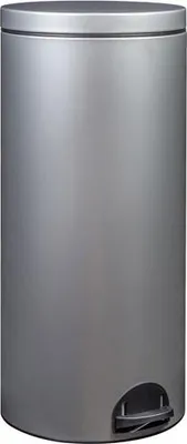 Image de Poubelle à pédale 30l gris métal - Rossignol - 90141 - sania