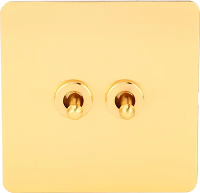 Obrázek produktu pro Přepínač imitace zlata z nerezové oceli Panel Dual Control Wall Toggle Switch AC250V