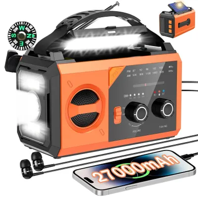 Productafbeelding van Handcrankradio met oplaadfunctie voor mobiele telefoons, 8-in-1 multifunctionele noodradio