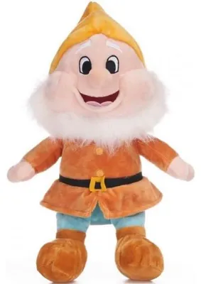 Image de Peluche nain joyeux 38 cm - collection blanche et les 7 nains - peluche licence disney