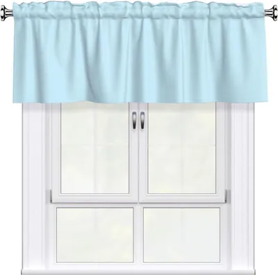 Imagen del producto de Volante liso de un solo color con un diseño fresco, de 137,2 x 45,7 cm, fácil de instalar, ideal para decorar ventanas en cocinas, dormitorios y otras habitaciones