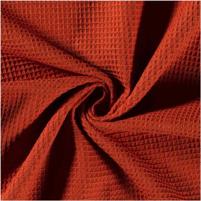 50x150cm Frottierstoff Waffelpiqué Baumwollstoff Oeko - Tex 100 Meterware am Stück Farbwahl ziegelrot