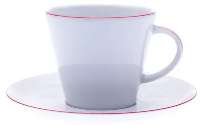 Produktbild von Thun 1794 Tom, Tasse und Untertasse, Porzellan, 200 ml, rote Linie, Thun