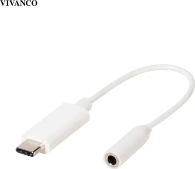 Produktbild von ViVanco™CC UC A 1, 3.5mm, Weiblich, USB, Männlich, 0,1 m, Weiß