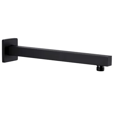 Image de vidaXL Bras de douche carré inox 201 noir 30 cm