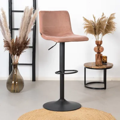 Produktbild von Bronx71 Barhocker Samt Frenkie 60 - 76 cm rosa