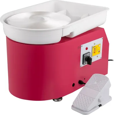 Immagine prodotto di Tornio da vasaio, 28 cm, pedale, rotazione bidirezionale, 350W, rosa