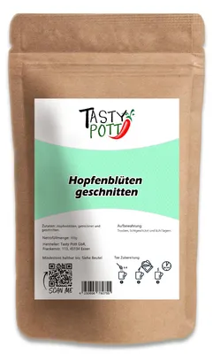 Produktbild von Tasty Pott Hopfenblüten geschnitten – Natürliches Aroma - im Beutel - 100g