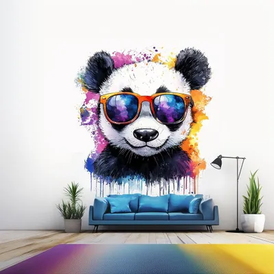 niedlicher Panda mit Sonnenbrille – Decords Wandtattoo, Produktansicht 1