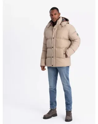 Obrázok produktu pre Ombre Clothing Pánska zimná bunda Jubair béžová XL