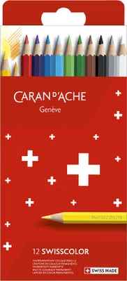 Image de CARAN D'ACHE 1284812 CARAN D'ACHE Crayons de couleur Swisscolor, étui carton de 12 pièces