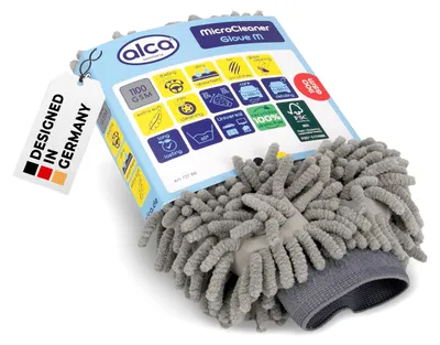 Produktbild von alca® Waschhandschuh Auto Chenille I 25x20 cm grau 1100 GSM I für Autowäsche Detailing I Mikrofaser I Felgen- Scheibenreinigung I Autowaschhandschuh