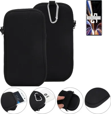 Produktbild von K-S-Trade Neopren-Hülle Handyhülle kompatibel mit ZTE Axon 40 Pro Schutzhülle Neoprenhülle Sleeve Schutz-Hülle Gürtel Tasche Case Holster